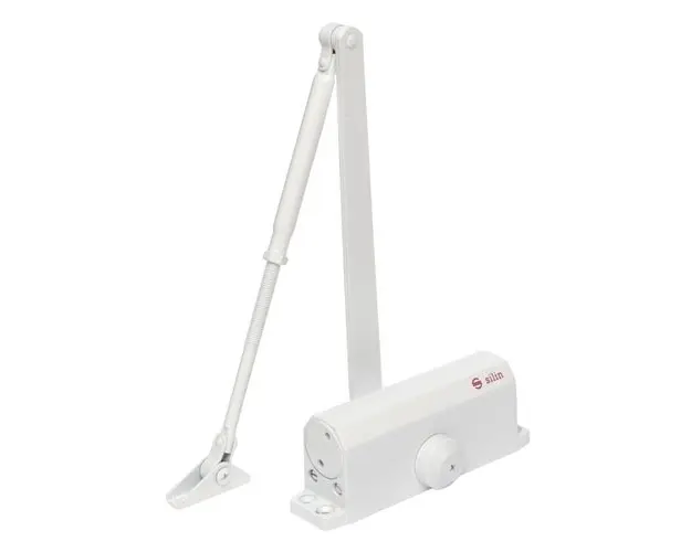 Amortizor hidraulic cu brat pentru usa SA-6033AW-wh, 40-65 Kg, alb, aluminiu