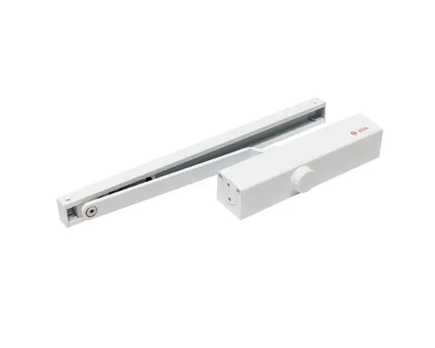 Amortizor hidraulic cu sina pentru usa SA-8033-wh, 60-85 Kg, alb, aluminiu