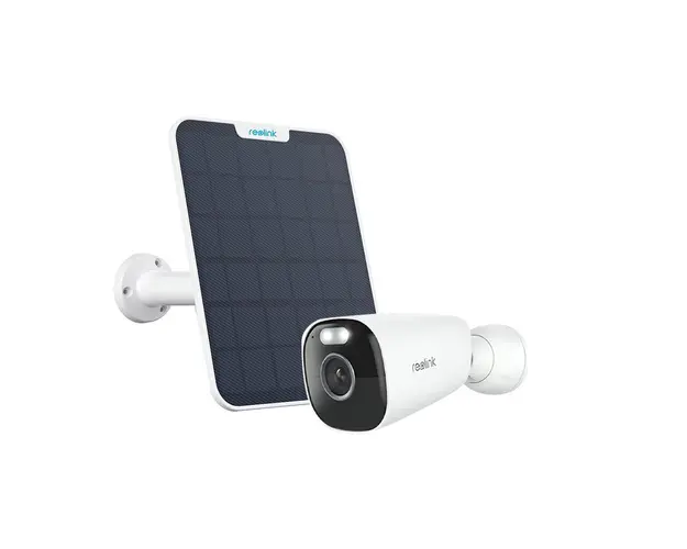 Kit camera supraveghere wireless Reolink Full Color Argus Series B340, 5MP, Lumina alba / IR 10m, microfon si difuzor, slot card, acumulator 6000 mAh, vizualizare de pe telefon + panou solar
