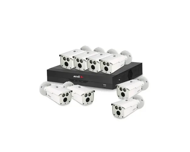 Sistem supraveghere exterior basic Acvil Dahua ACVDH-B8EXTIR80-2MP, 8 camere, POS, IoT, 2 MP, IR 80 m, 3.6 mm