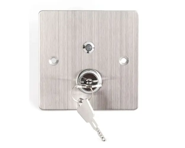 Buton cu cheie KY-B-SS-2-rdgn, ingropat/aparent, otel inoxidabil