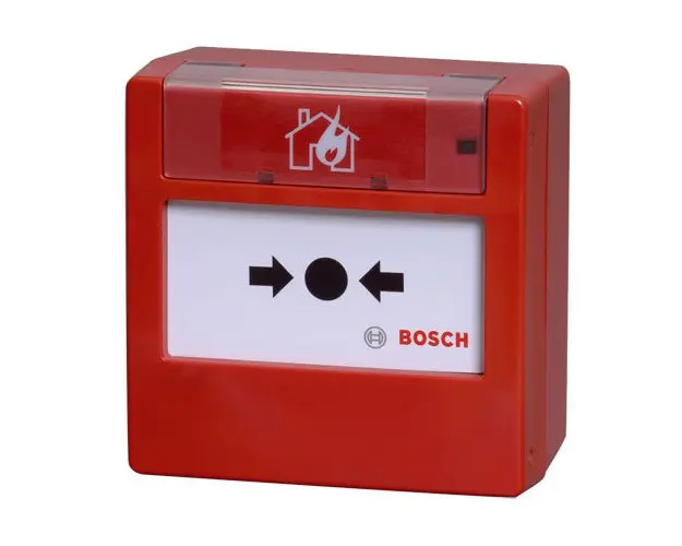 Buton de incendiu analog-adresabil Bosch FMC-420RW-GSGRD, IP54, rosu