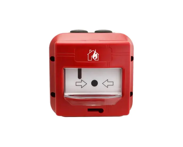 Buton de incendiu analog-adresabil de exterior Global Fire GFE-MCPE-AI-IP67, LED, izolator bucla