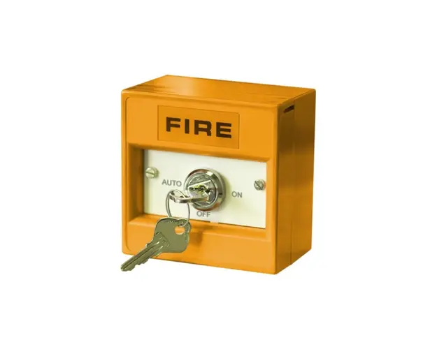 Buton de incendiu conventional cu cheie Hochiki CDX CCP-KS03, 3 pozitii, IP24, ABS portocaliu