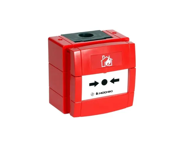 Buton de incendiu conventional rezistent la intemperii Hochiki CDX CCP-W, IP67, ABS rosu