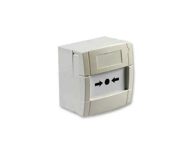 Buton de incendiu cu geam KAC MCP3A-W000SG-STCK-12, NO/NC, aparent, alb