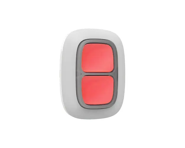 Buton de panica wireless Ajax DoubleButton WH, 2 butoane, 868 MHz, RF 1300 m, alb