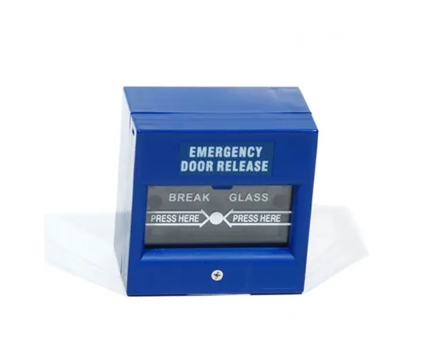 Buton iesire de urgenta Headen BU-04, PVC, aparent, albastru