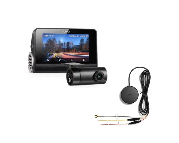 Camera auto fata/spate Xiaomi 70 Mai A810-2 + Kit cablu Hardwire 4G, 4K, GPS Logger, ADAS, slot card, microfon, ecran 3 inch