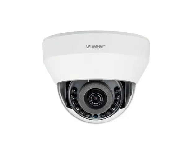 Camera supraveghere IP Dome Hanwha Wisenet LND-6010R, 2 MP, IR 20 m, 3 mm, slot card, PoE