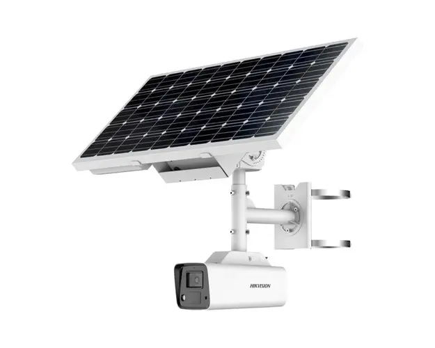 Camera supraveghere exterior cu panou solar Hikvision ColorVu DS-2XS2T47G1-LDH6, 4 MP, 4G LTE, 6 mm, slot card, microfon