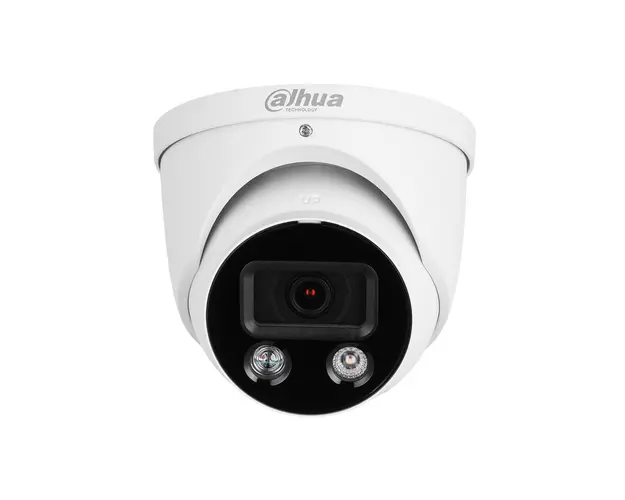 Camera supraveghere IP Dome cu iluminare duala Dahua WizSense Active Deterrence IPC-HDW3549H-AS-PV-0280B-S4, 5 MP, lumina alba/IR 30 m, 2.8 mm, microfon, slot card, PoE