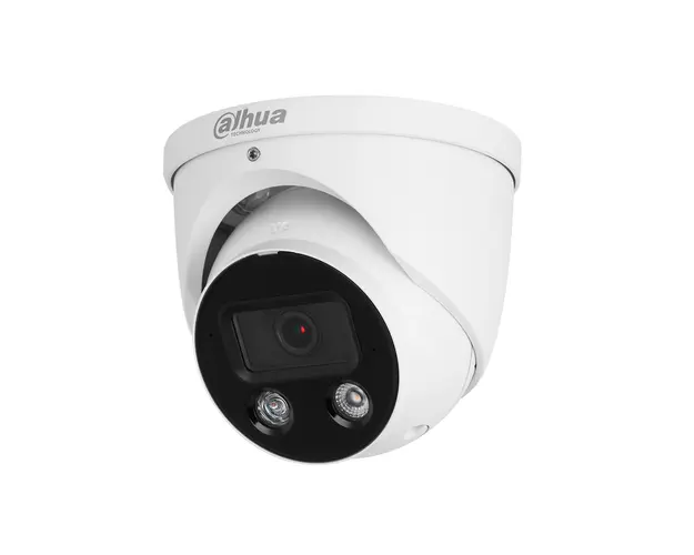 Camera supraveghere Dome IP cu iluminare duala Dahua WizSense Active Deterrence IPC-HDW3849H-AS-PV-0360B-S4, 8 MP, lumina alba/IR 30 m, 3.6 mm, microfon, slot card, PoE
