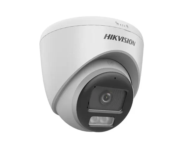 Camera supraveghere Dome Hikvision ColorVu DS-2CE72KF0T-LFS(2.8MM), 3K, Smart Hybrid cu LED alb si IR 40 m, 2.8 mm, microfon