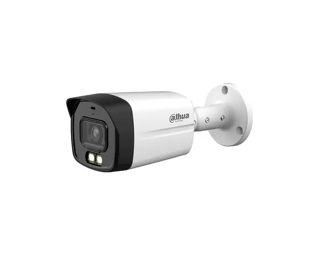 Camera supraveghere exterior cu iluminare duala Dahua HAC-HFW1500TLM-IL-A-0280B-S2, 5 MP, IR/lumina alba 40 m, 2.8 mm, microfon