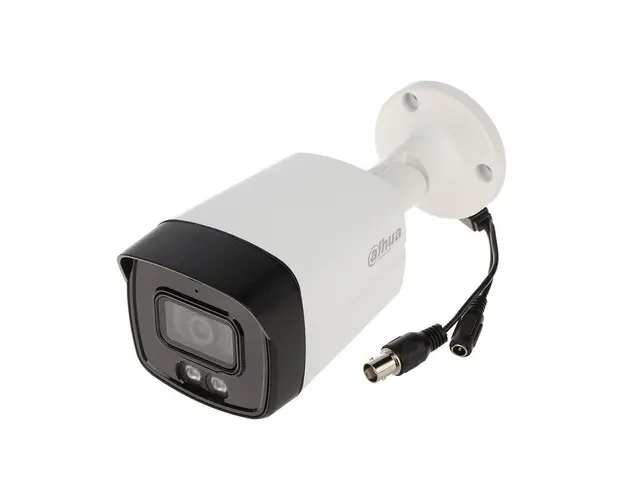 Camera supraveghere exterior cu iluminare duala Dahua Smart Dual Light HAC-HFW1200TLM-IL-A-0280B-S6, 2 MP, IR/lumina alba 40 m, 2.8 mm, microfon