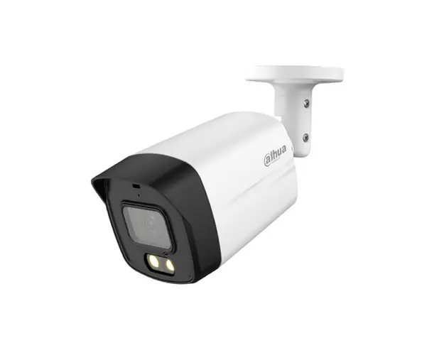 Camera supraveghere exterior Dahua Full Color HAC-HFW1239TLM-A-LED-0360B-S2, 2 MP, lumina alba 40 m, 3.6 mm, microfon