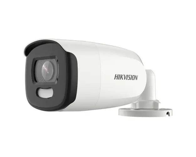 Kit Camera supraveghere exterior Hikvision ColorVu DS-2CE10HFT-F28, 5 MP, lumina alba 20 m, 2.8 mm, stroboscop + alimentator