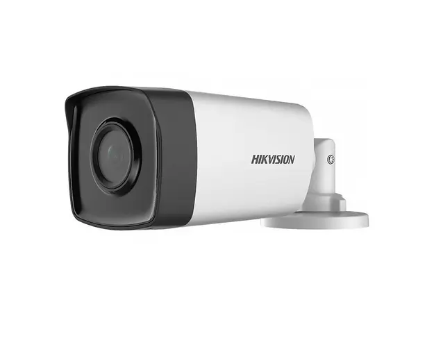 Kit Camera supraveghere exterior Hikvision TurboHD 4.0 DS-2CE17H0T-IT5F, 5 MP, IR 80 m, 3.6 mm + alimentator