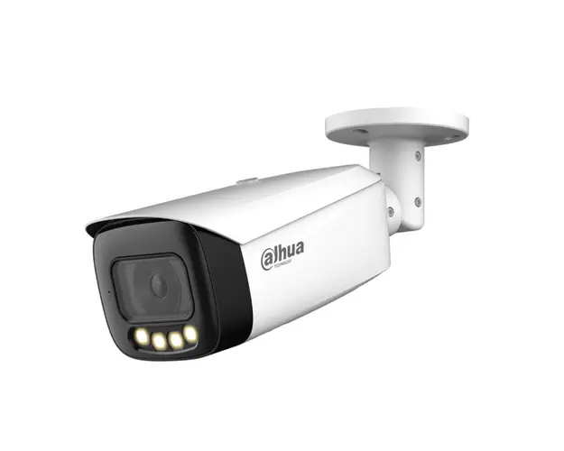 Camera supraveghere exterior IP Dahua Full Color WizMind IPC-HFW5849T1-ASE-LED, 8 MP, lumina alba 60 m, 3.6 mm, functii smart, microfon, slot card, PoE