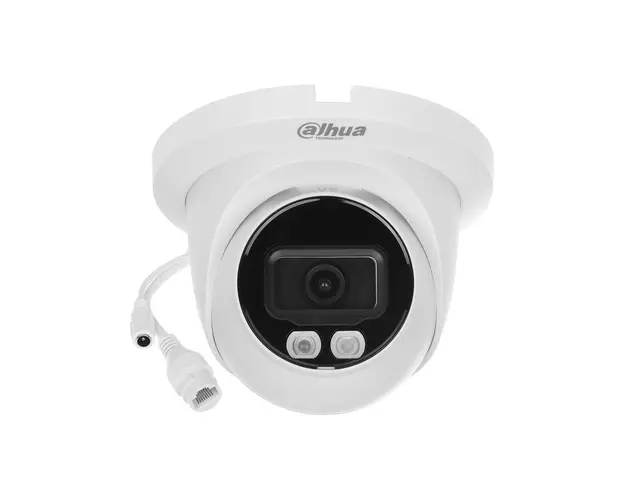 Camera supraveghere IP Dome cu iluminare duala Dahua Full Color WizSense IPC-HDW2249TM-S-IL, 2 MP, lumina alba/IR 30 m, 2.8 mm, slot card, microfon, PoE