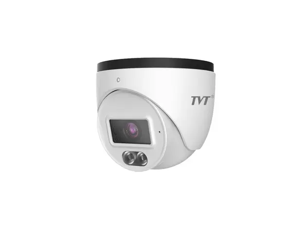 Camera supraveghere exterior IP Dome cu iluminare duala TVT TD-9544S4L-C(D/PE/AW1), 4 MP, 2.8 mm, IR/lumina alba 20 m, microfon, PoE