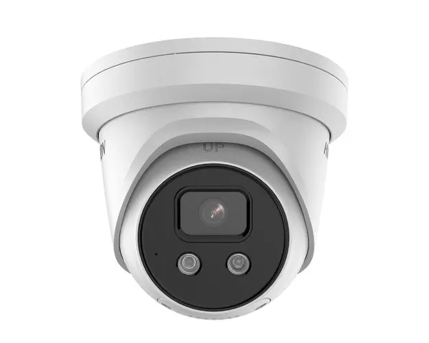 Camera supraveghere IP Dome Hikvision AcuSense DarkFighter DS-2CD2386G2ISUSLC, 8 MP, 2.8 mm, IR 30 m, stroboscop, microfon, sirena, slot card, PoE