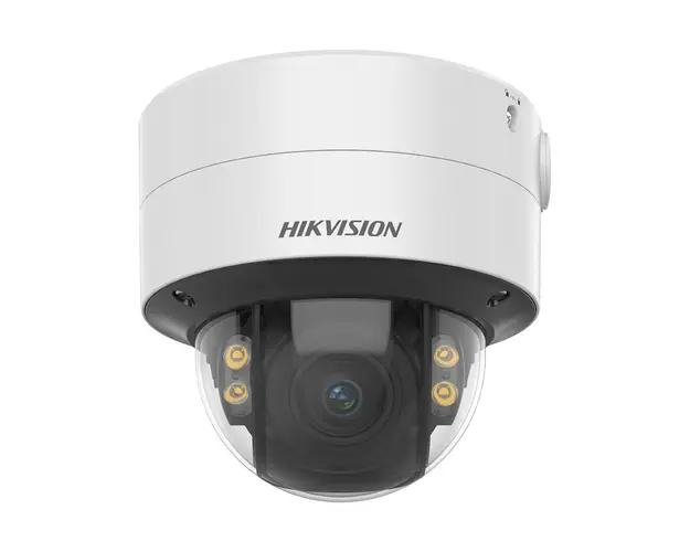 Camera supraveghere IP Dome Hikvision ColorVu DS-2CD2747G2T-LZS, 4 MP, 2.8 - 12 mm, motorizat, lumina alba 40 m, slot card, PoE