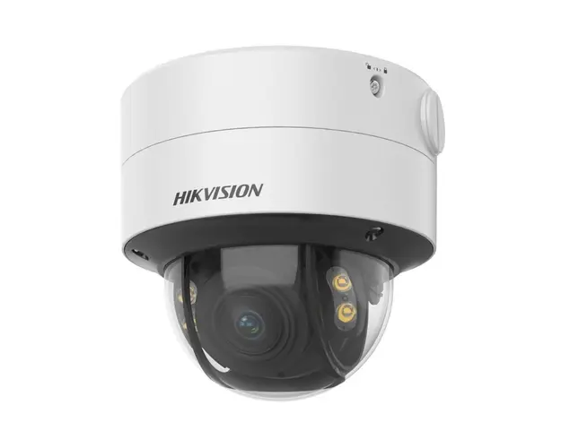 Camera supraveghere IP Dome Hikvision ColorVu DS-2CD2747G2T-LZSC, 4 MP, 2.8-12 mm motorizat, lumina alba 40 m, PoE, slot card, microfon