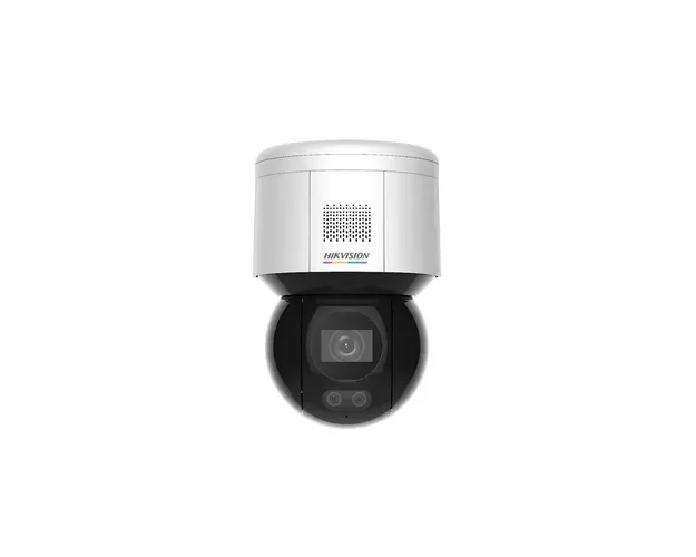 Camera supraveghere rotativa IP Speed Dome PTZ Hikvision Full Color DS-2DE3A400BW-DE(F1)(T5), 4 MP, lumina alba 30 m, 4 mm, slot card, microfon si difuzor, PoE