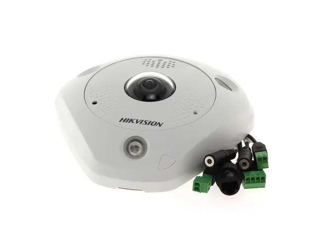Camera supraveghere IP Dome Hikvision Fisheye DeepinView DS-2CD63C5G0-IVS, 12 MP, IR 15 m, 1.29 mm, microfon