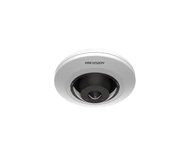 Camera supraveghere IP Dome tip Fisheye Hikvision DS-2CD2955G0-ISU, 5 MP, 1.05 mm, IR 8 m, slot card, microfon, vizualizare de pe telefon, PoE
