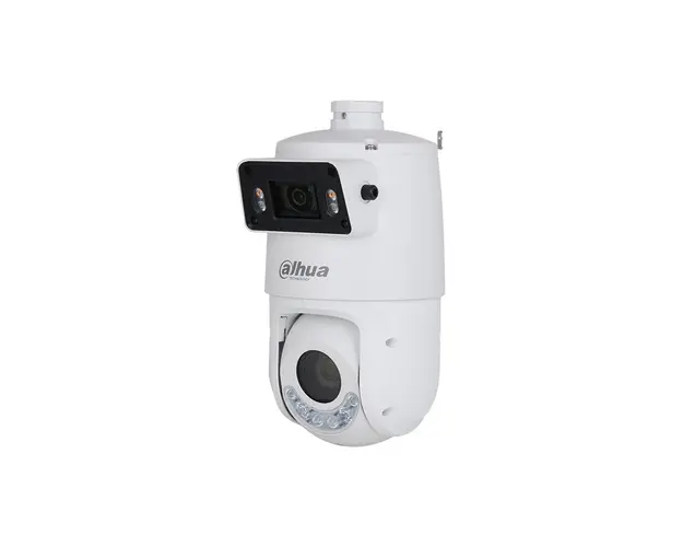 Camera supraveghere IP Speed Dome PTZ Dahua TiOC WizSense SDT4E425-4F-GB-A-PV1-0400, 4MP+4MP, 5-125 mm, 25x, IR 100m, lumina alba 50m, PoE+, slot card, Active deterrence, Smart dual light+, Auto tracking