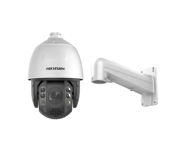 Camera supraveghere rotativa IP Speed Dome PTZ Hikvision AcuSense DS-2DE7A232IW-AEB T5, 2 MP, IR 200 m, 4.8 - 153 mm, motorizat, slot card, 32X, PoE + suport