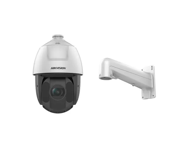 Camera supraveghere rotativa IP Speed Dome PTZ Hikvision DarkFighter AcuSense DS-2DE5425IW-AET5, 4 MP, IR 150 m, 4.8 - 120 mm, motorizat, 25x, slot card + suport
