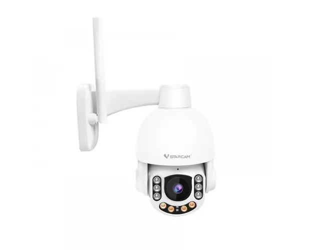 Camera supraveghere wireless IP WiFi Speed Dome Vstarcam CS65-X5, 2 MP, IR 20 m, 3.5 - 9.5 mm, microfon, stroboscop, sirena, slot card