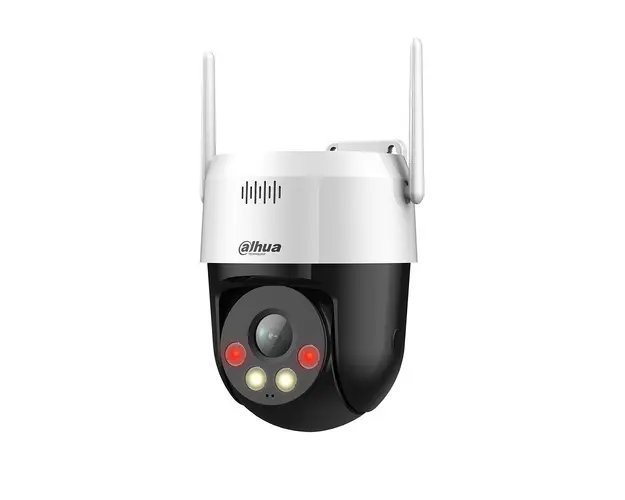 Camera supraveghere IP WiFi PT cu iluminare duala Dahua Full Color SD2A500HB-GN-AW-PV-0400-S2, 5 MP, 4 mm, lumina alba/IR 30 m, alarma optica si acustica, slot card, microfon