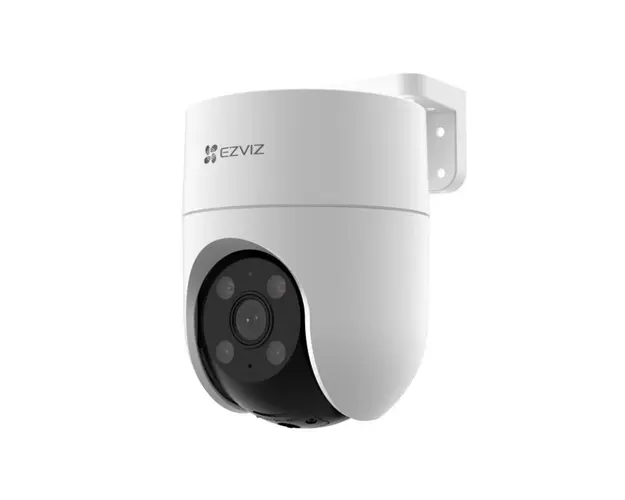 Camera supraveghere rotativa IP Wi-Fi PT Ezviz CS-H8C-R100-1K3WKFL, 3 MP, IR 30 m, distanta lumina alba 20 m, 4 mm, slot card, sirena, lumina stroboscopica, microfon si difuzor, auto tracking, aplicatie mobila