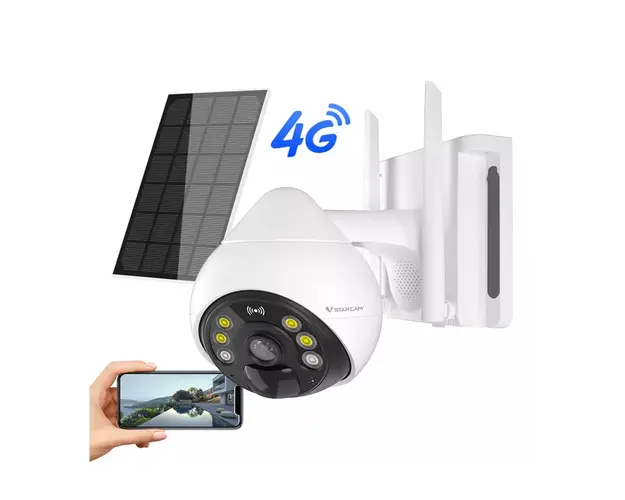 Camera supraveghere GSM 4G VStarcam BG69-TZ, 2 MP, 4 mm, lumina alba/IR 15 m, acumulator 10.000 mAh, microfon, slot card, auto tracking persoane + panou solar