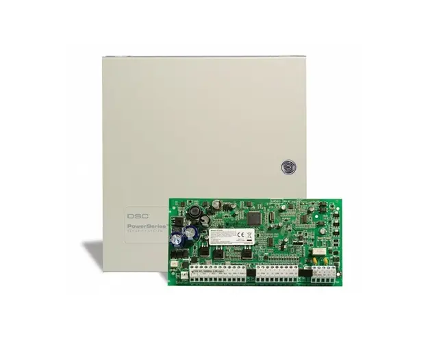 Centrala alarma antiefractie DSC PC 1616 SNKE, 6-32 zone, 2 partitii, cutie metalica, 48 utilizatori