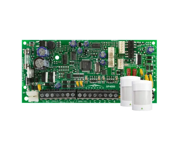 Centrala alarma antiefractie Paradox Spectra SP4000 cu 2 detectori 476+, 2 partitii, 4 zone, 32 utilizatori