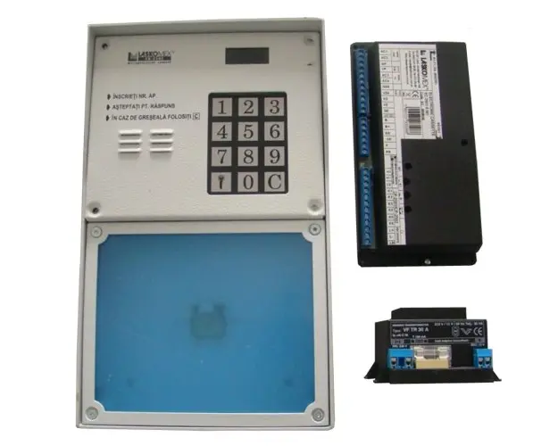Centrala interfon de bloc Laskomex CD2503/RF2503, 255 posturi, 2 fire, aparent
