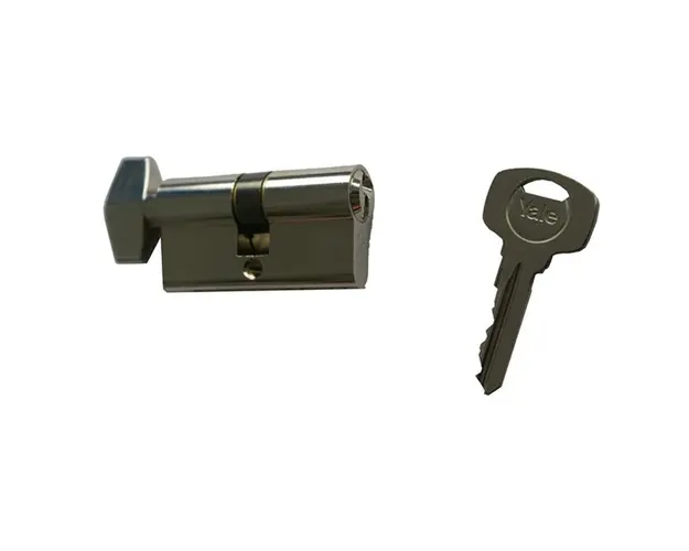Cilindru de siguranta cu buton Standard Yale 500 A 01 FN K, 3 chei, 5 pini, nichel