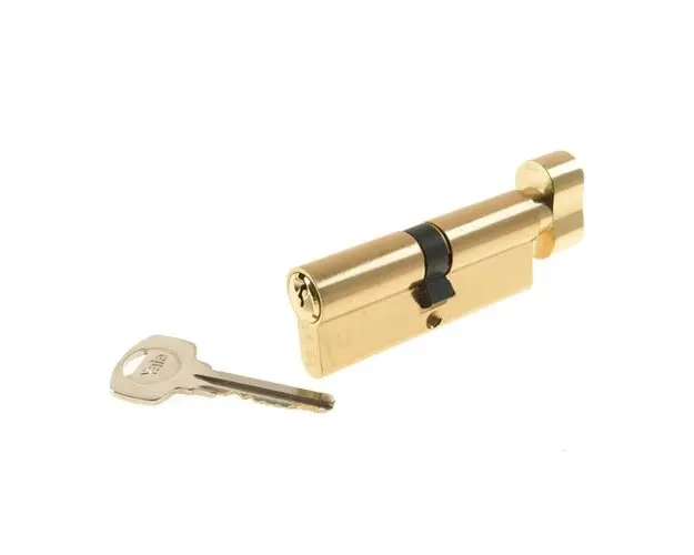 Cilindru standard patentat cu buton Yale 10-0553-3030-CK-0201, 3 chei, 5 pini, alama