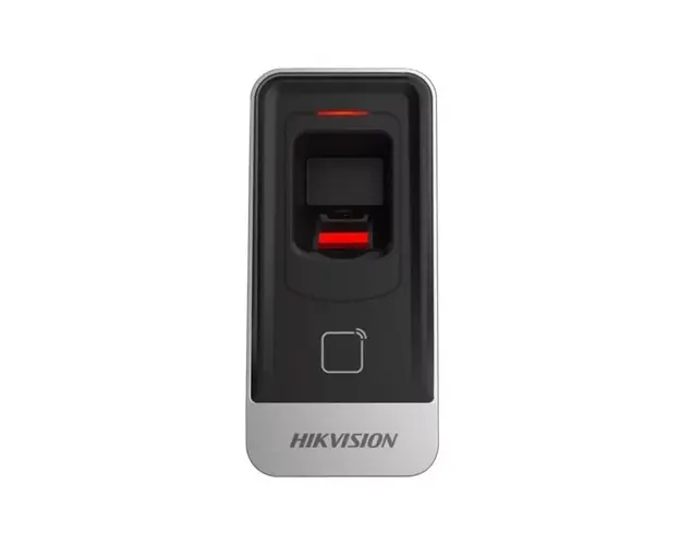 Cititor biometric Hikvision DS-K1201AMF, Mifare, 13.56 MHz, tamper, watchdog, aparent
