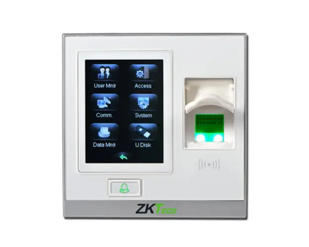 Cititor de proximetate biometric TCP/IP ZKTeco LC-SF420ZLM-W-2, ecran tactil 2.8 inch, Mifare, 13.56 MHz, 1.500 amprente, 5.000 carduri, 80.000 evenimente