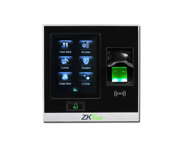 Cititor de proximitate biometric TCP/IP ZKTeco LC-SF420ZLM-B-1, ecran tactil 2.8 inch, EM, 125 KHz, 1.500 amprente, 5.000 carduri, 80.000 evenimente