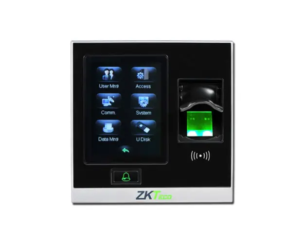 Cititor de proximitate biometric TCP/IP ZKTeco LC-SF420ZLM-B-2, ecran tactil 2.8 inch, Mifare, 13.56 MHz, 1.500 amprente, 5.000 carduri, 80.000 evenimente