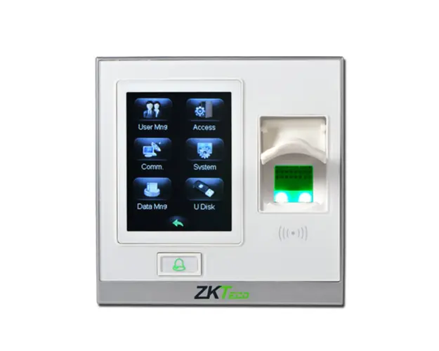Cititor de proximitate biometric TCP/IP ZKTeco LC-SF420ZLM-W-1, ecran tactil 2.8 inch, EM, 125 KHz, 1.500 amprente, 5.000 carduri, 80.000 evenimente