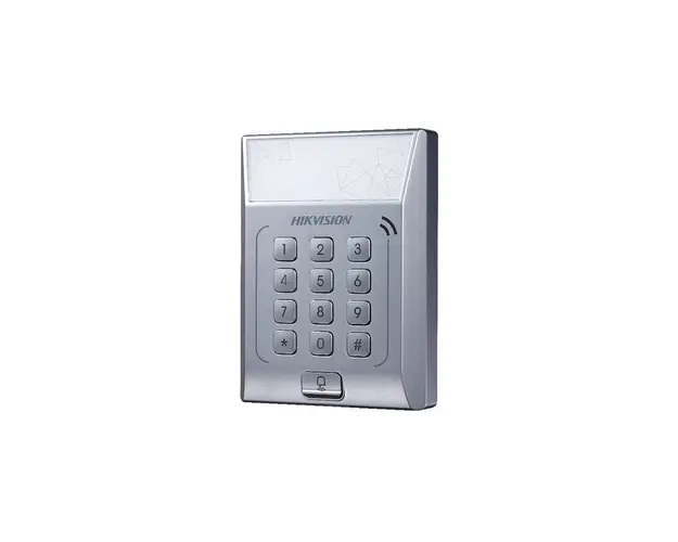 Cititor de proximitate standalone cu tastatura Hikvision DS-K1T801E, PIN/card, EM, 3000 carduri